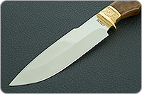 Нож Горностай (литье головы медведя) орех, 100х13м, литье медведь : фото 3