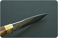 Нож Горностай (литье головы медведя) орех, 100х13м, литье медведь : фото 9