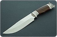 Нож Лось (литье головы волка) орех, 100х13м, литье волк : фото 2