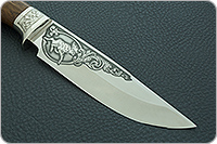 Нож Лось (литье головы волка) орех, 100х13м, литье волк : фото 4