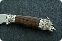 Нож Лось (литье головы волка) орех, 100х13м, литье волк : фото 6