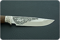 Нож Лось (литье головы волка) орех, 100х13м, литье волк : фото 7