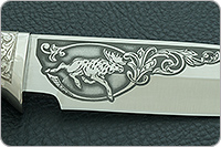 Нож Лось (литье головы волка) орех, 100х13м, литье волк : фото 8