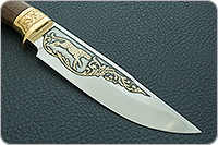 Нож Лось (литье головы пумы малой) орех, 100х13м, литье пума : фото 4