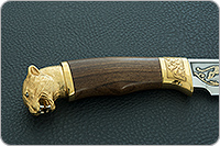 Нож Лось (литье головы пумы малой) орех, 100х13м, литье пума : фото 5