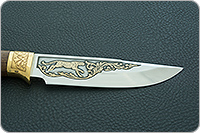 Нож Лось (литье головы пумы малой) орех, 100х13м, литье пума : фото 7