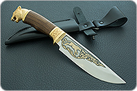 Нож Лось (литье головы пумы малой) орех, 100х13м, литье пума : фото 10