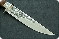 Нож Турист-1 (литье головы медведя) кап березовый, 100х13м, литье медведь : фото 4