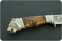 Нож Турист-1 (литье головы медведя) кап березовый, 100х13м, литье медведь : фото 5