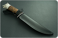 Нож Турист-1 (литье головы медведя) кап березовый, 100х13м, литье медведь : фото 11