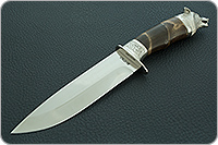 Нож Пума-1 (литье головы волка) кап березовый, 100х13м, дюраль : фото 2