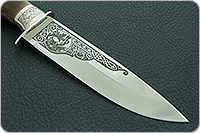 Нож Пума-1 (литье головы волка) кап березовый, 100х13м, дюраль : фото 4