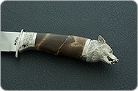 Нож Пума-1 (литье головы волка) кап березовый, 100х13м, дюраль : фото 6