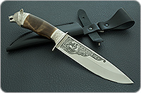 Нож Пума-1 (литье головы волка) кап березовый, 100х13м, дюраль : фото 10