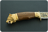 Нож Пума-1 (литье головы медведя) орех, 100х13м, дюраль : фото 5