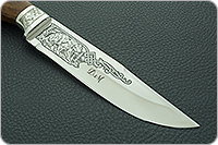 Нож Турист (литье головы медведя) орех, 100х13м, литье медведь : фото 4