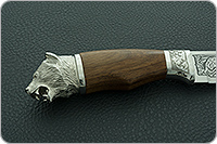 Нож Турист (литье головы медведя) орех, 100х13м, литье медведь : фото 5