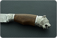 Нож Турист (литье головы медведя) орех, 100х13м, литье медведь : фото 6