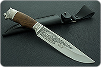 Нож Турист (литье головы медведя) орех, 100х13м, литье медведь : фото 10