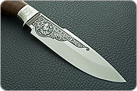 Нож Горностай (литье Медведь) орех, 100х13м, литье медведь : фото 4