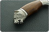 Нож Горностай (литье Медведь) орех, 100х13м, литье медведь : фото 8