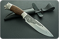 Нож Горностай (литье Медведь) орех, 100х13м, литье медведь : фото 13