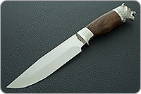 Нож Лось (литье головы медведя) орех, 100х13м, литье медведь : фото 2