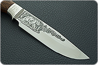 Нож Лось (литье головы медведя) орех, 100х13м, литье медведь : фото 4