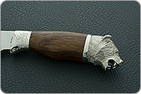 Нож Лось (литье головы медведя) орех, 100х13м, литье медведь : фото 6