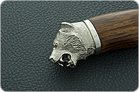 Нож Лось (литье головы медведя) орех, 100х13м, литье медведь : фото 7