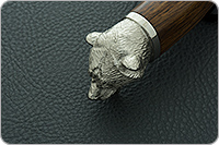 Нож Лось (литье головы медведя) орех, 100х13м, литье медведь : фото 8