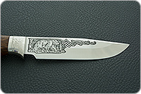 Нож Лось (литье головы медведя) орех, 100х13м, литье медведь : фото 9