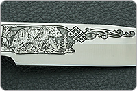 Нож Лось (литье головы медведя) орех, 100х13м, литье медведь : фото 10