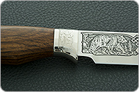 Нож Лось (литье головы медведя) орех, 100х13м, литье медведь : фото 11