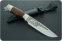 Нож Лось (литье головы медведя) орех, 100х13м, литье медведь : фото 13