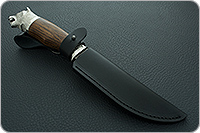 Нож Лось (литье головы медведя) орех, 100х13м, литье медведь : фото 14