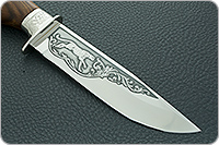 Нож Лось-1 (литье головы пумы) орех, 100х13м, литье пума : фото 4