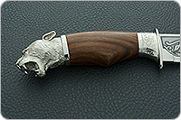 Нож Лось-1 (литье головы пумы) орех, 100х13м, литье пума : фото 5