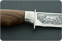 Нож Лось-1 (литье головы пумы) орех, 100х13м, литье пума : фото 8