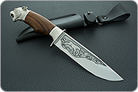 Нож Лось-1 (литье головы пумы) орех, 100х13м, литье пума : фото 10