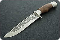 Нож Турист-1 символика ВОВ орех, 100х13м, дюраль : фото 2