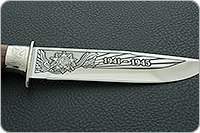 Нож Турист-1 символика ВОВ орех, 100х13м, дюраль : фото 3