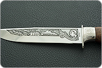 Нож Турист-1 символика ВОВ орех, 100х13м, дюраль : фото 4