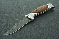Складной нож Гвардия накладки дерево, дамаск, без золочения : фото 2