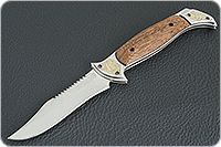 Складной нож Сапсан серрейтор накладки дерево, эи-107, золочение клинка : фото 2
