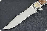 Складной нож Сапсан серрейтор накладки дерево, эи-107, золочение клинка : фото 3