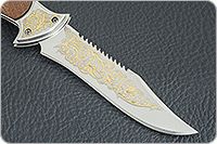 Складной нож Сапсан серрейтор накладки дерево, эи-107, золочение клинка : фото 4