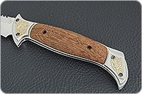 Складной нож Сапсан серрейтор накладки дерево, эи-107, золочение клинка : фото 6