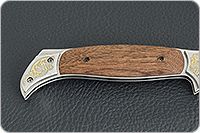 Складной нож Сапсан серрейтор накладки дерево, эи-107, золочение клинка : фото 7