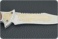 Складной нож Сапсан серрейтор накладки дерево, эи-107, золочение клинка : фото 8